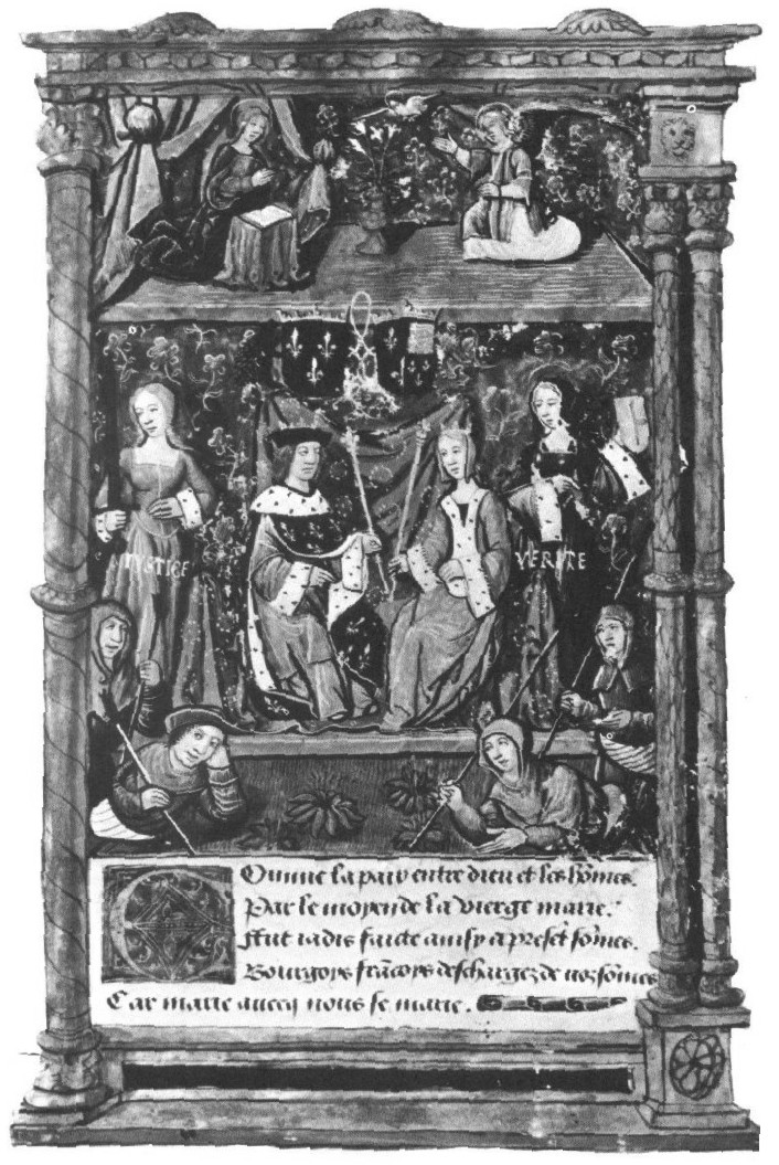 A page illustrating the marriage of Mary Tudor and King Louis of France.