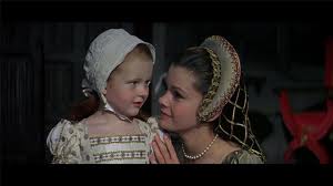Anne (Genevieve Bujold) with Elizabeth before her arrest.  Anne of the Thousand Days (1969) Most cinematic depictions of Anne show her to be a loving mother.
