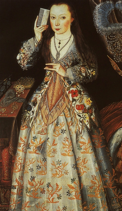 Elizabeth Vernon taking the Queen's rules on her ladies dresses very seriously