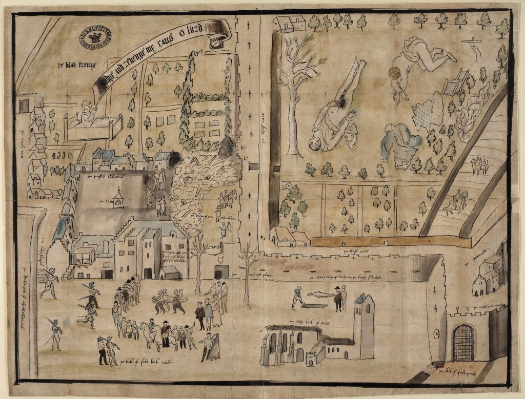 16th century sketch showing Scottish streets